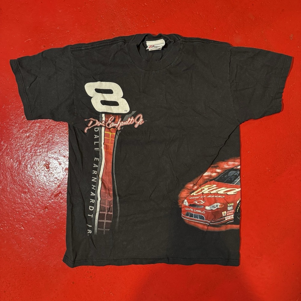 Vintage Dale Earnhardt Jr. T Shirt Medium Black Racing Nascar Competitors View
